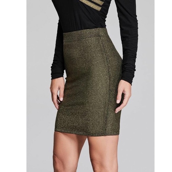 GUESS Marciano Metallic Blush Pink Bandage Skirt - Size S, Small - Picture 8 of 8